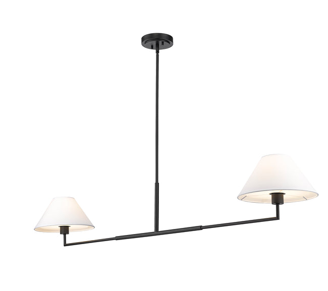 744-62L-MB - Leila 2 Light 12" Chandelier - Matte Black