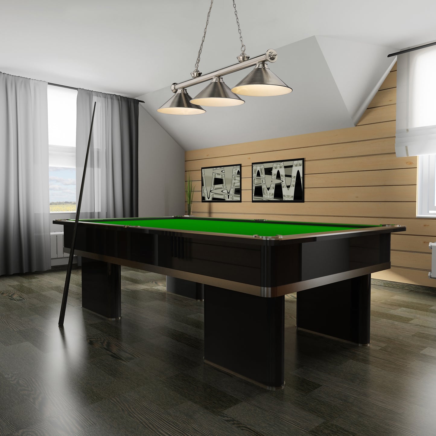 2306-3BN-BN15 - Cordon 3 Light 57" Billiard - Brushed Nickel