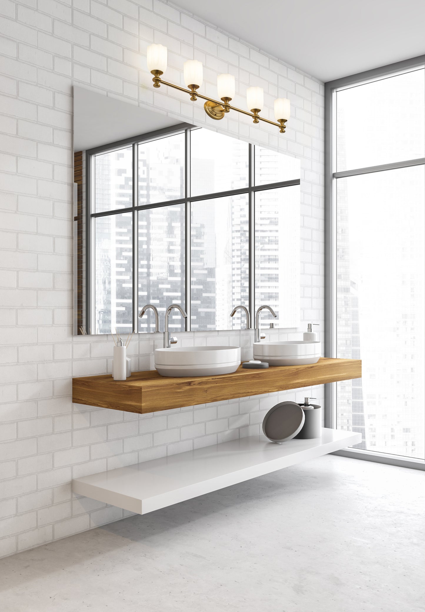 1102-5V-MGLD - Orion 5 Light 40" Vanity - Modern Gold