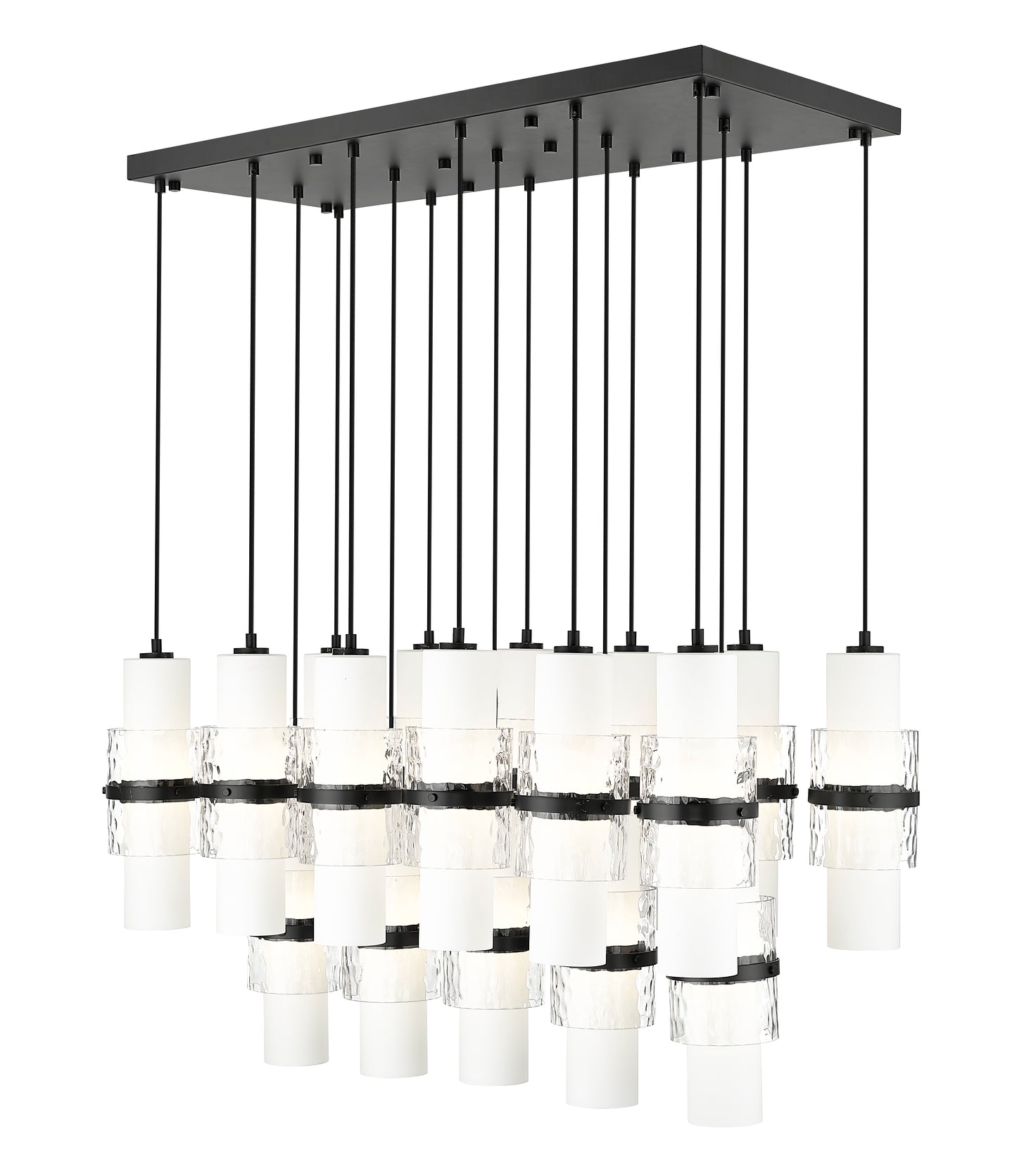 1946P-17L-MB - Cayden 17 Light Linear 42" Chandelier - Matte Black