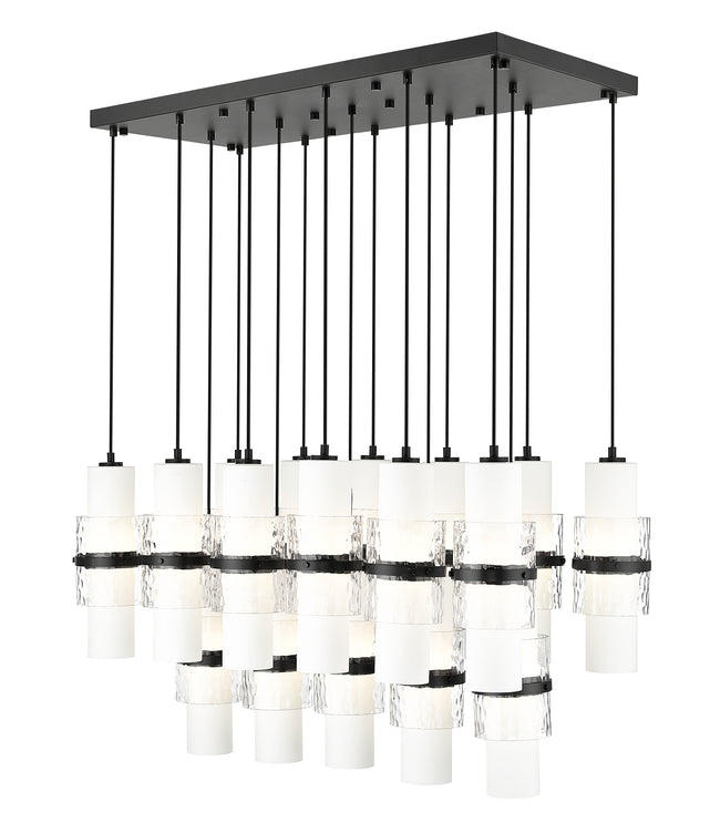 1946P-17L-MB - Cayden 17 Light Linear 42" Chandelier - Matte Black