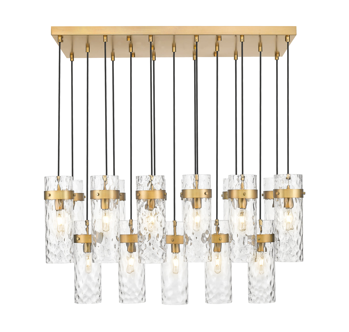7002P5-17L-RB - Fontaine 17 Light Linear 44" Chandelier - Rubbed Brass