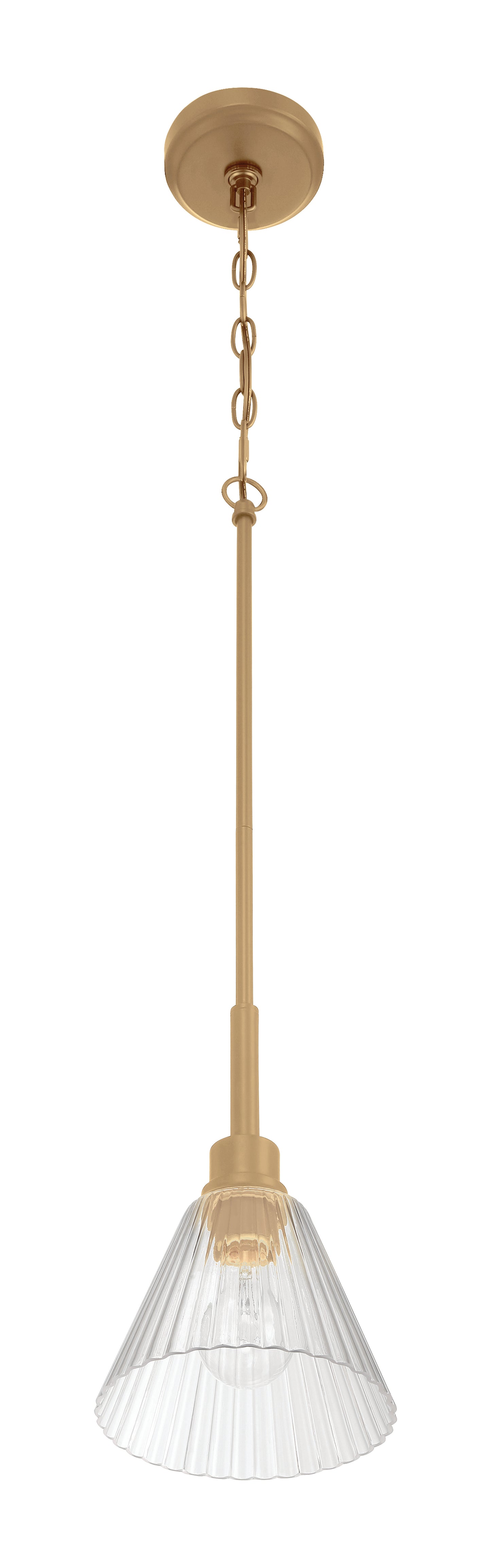 61191-CPZ - Pleated 1 Light 7.13" Wide Mini Pendant - Premium Bronze