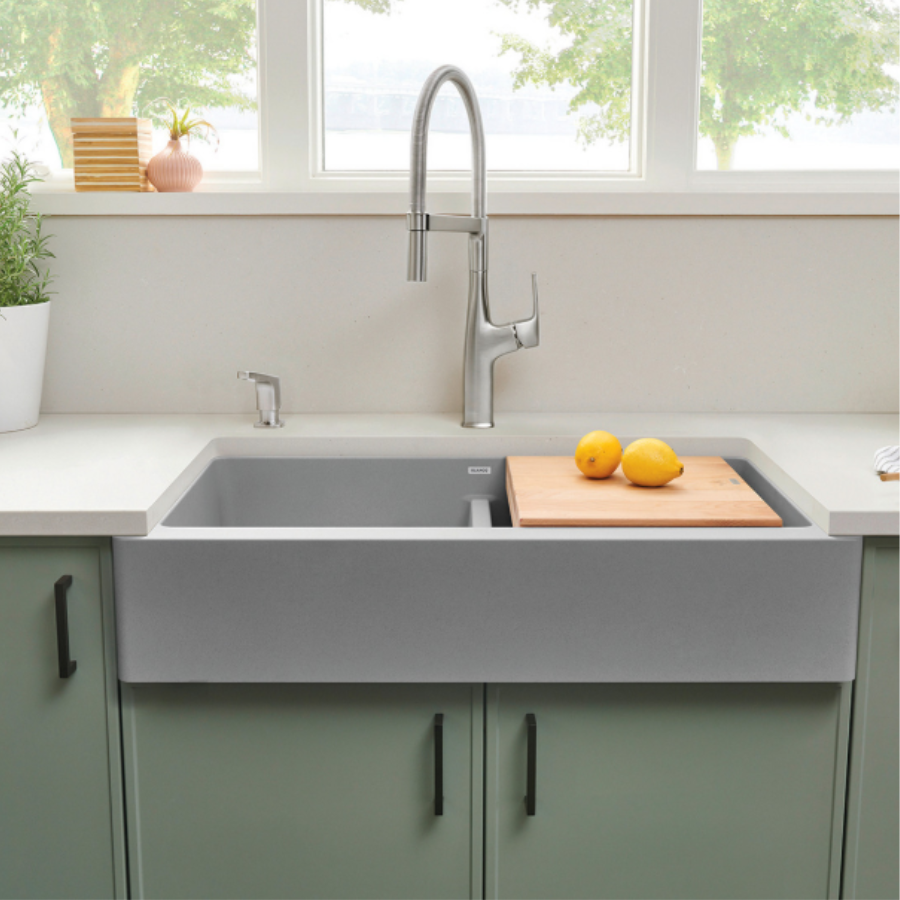 526550 - 33" Vintera Double Bowl Apron-Front Farmhouse Sink - White