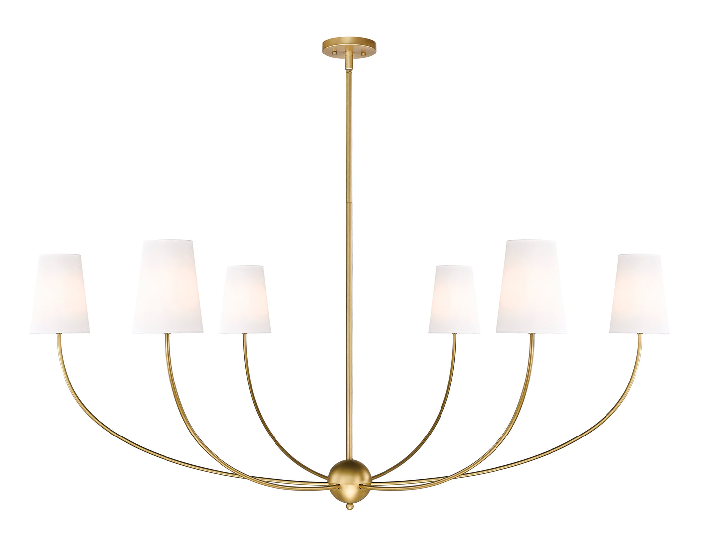 3040-62RB - Shannon 6 Light 62" Chandelier - Rubbed Brass
