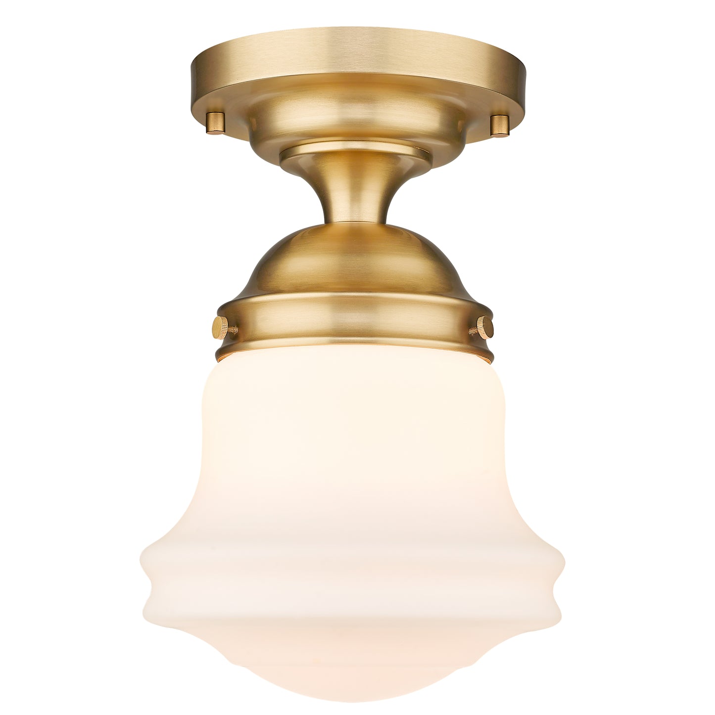 735F10-HBR - Vaughn 1 Light Flush 10" Mount - Heritage Brass