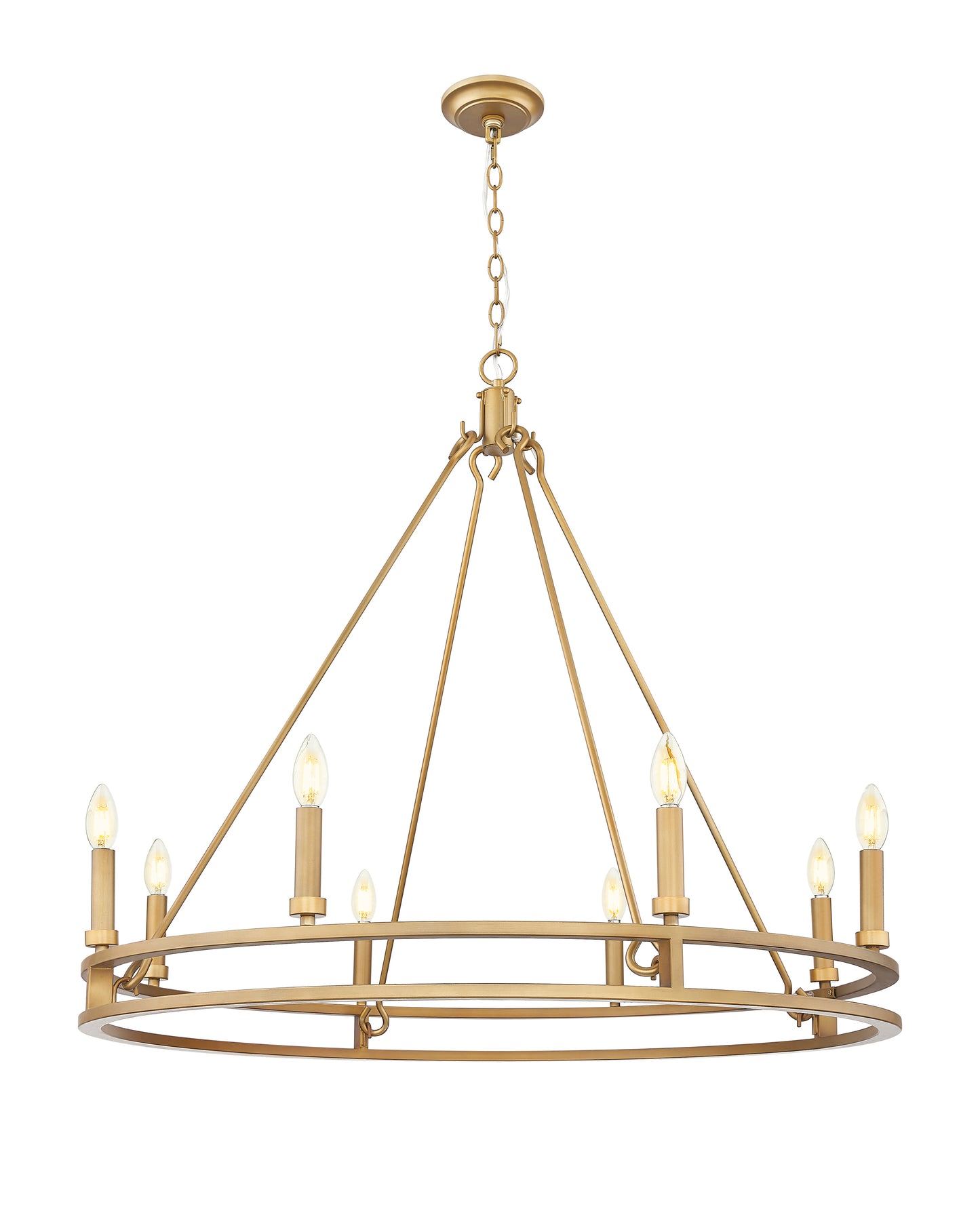 4005-8SBR - Dennison 8 Light 36" Chandelier - Signature Brass