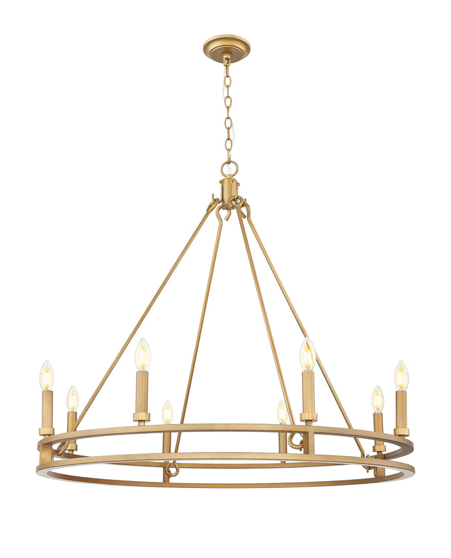4005-8SBR - Dennison 8 Light 36" Chandelier - Signature Brass