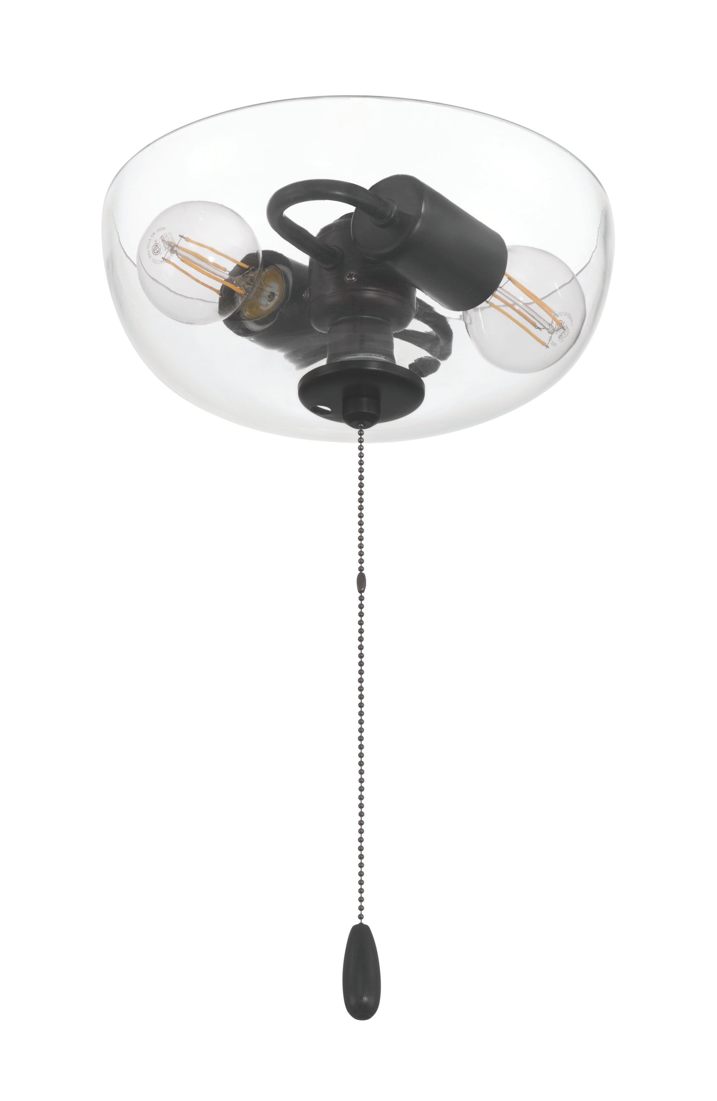 LK2601-2L-FB - 2 Light Bowl Light Kit in Flat Black (Clear Glass)