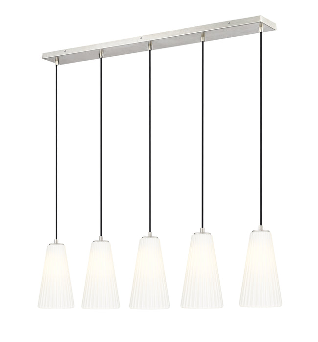 3043P6-5L-BN - Farrell 5 Light Linear 42" Chandelier - Brushed Nickel