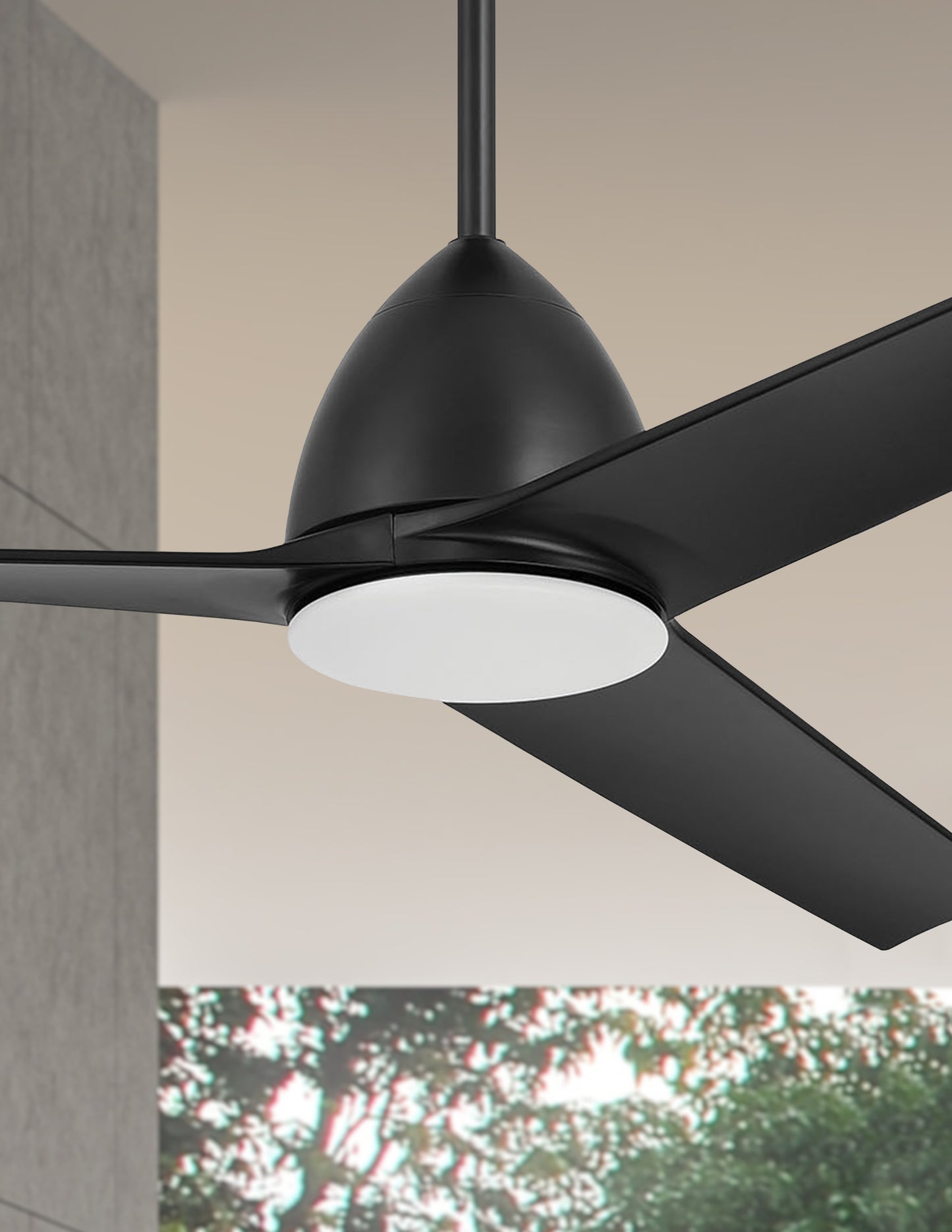NTO54FB3 - Nitro 54" 3 Blade Indoor Outdoor Ceiling Fan with Light Kit - Flat Black