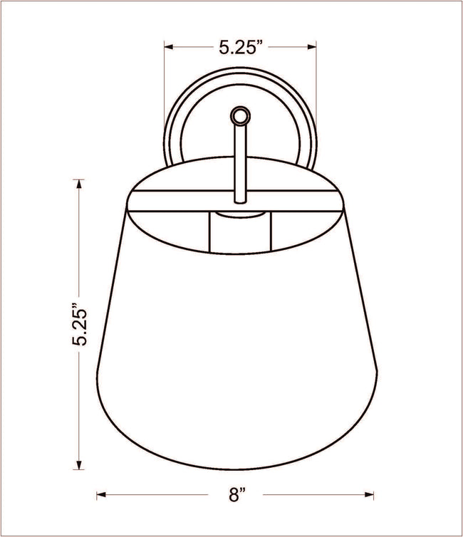 2307-1S-MB - Lilly 1 Light Wall 8" Sconce - Matte Black
