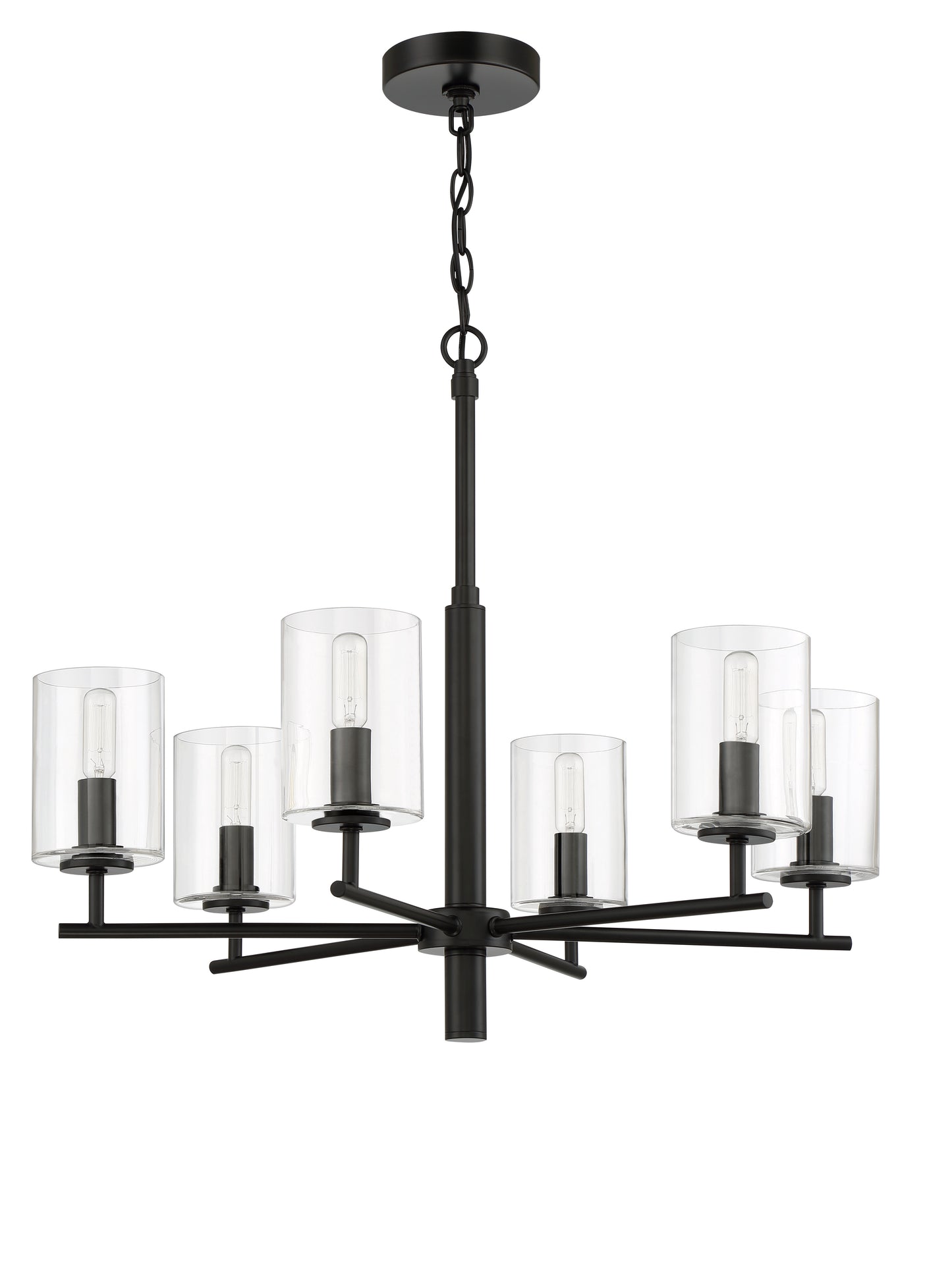 55626-FB - Hailie 6 Light 26" Wide Chandelier - Flat Black