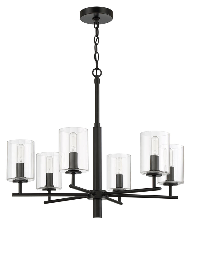 55626-FB - Hailie 6 Light 26" Wide Chandelier - Flat Black