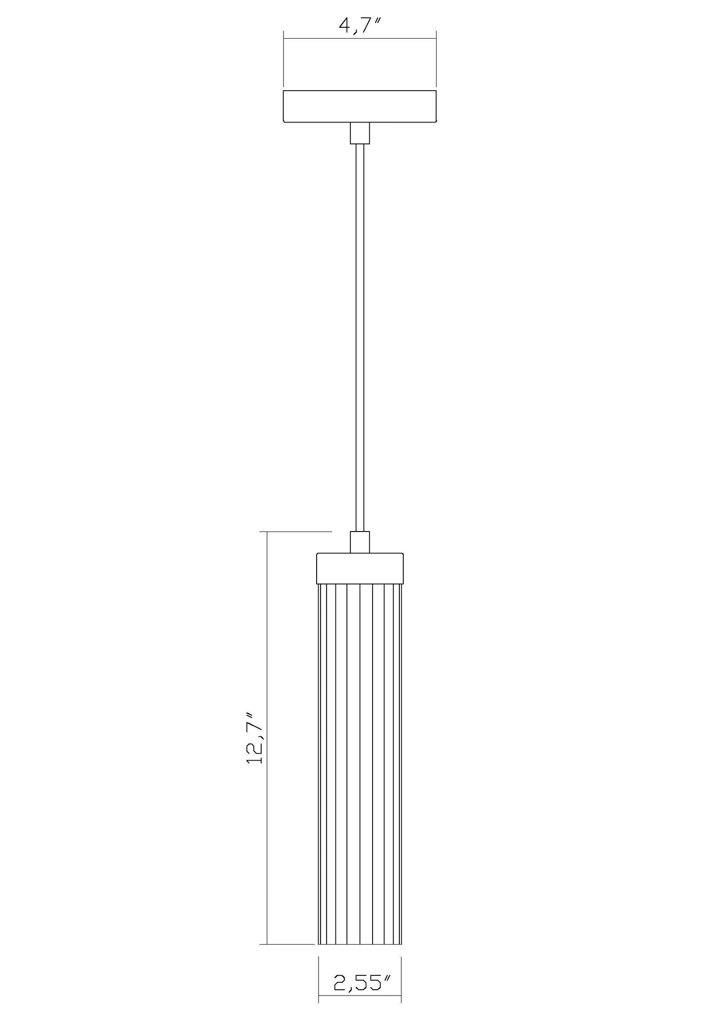 740P-MB - Beau 1 Light 5" Pendant - Matte Black
