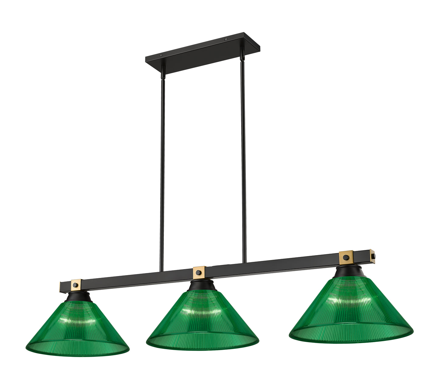 1955-3MB-RB-ARG - Bronte 3 Light 53" Billiard - Matte Black / Rubbed Brass