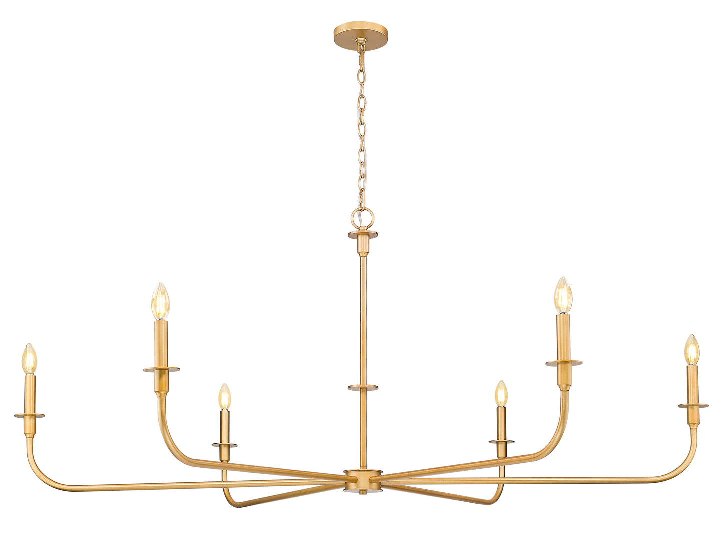 3049-62RB - Tova 6 Light 66" Chandelier - Rubbed Brass