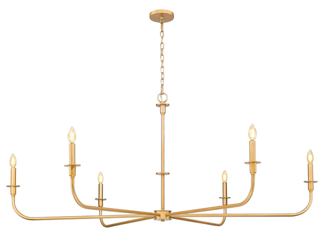 3049-62RB - Tova 6 Light 66" Chandelier - Rubbed Brass