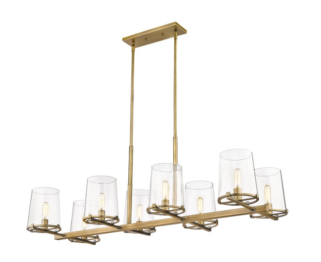 3032-8L-RB - Callista 8 Light Linear 56" Chandelier - Rubbed Brass