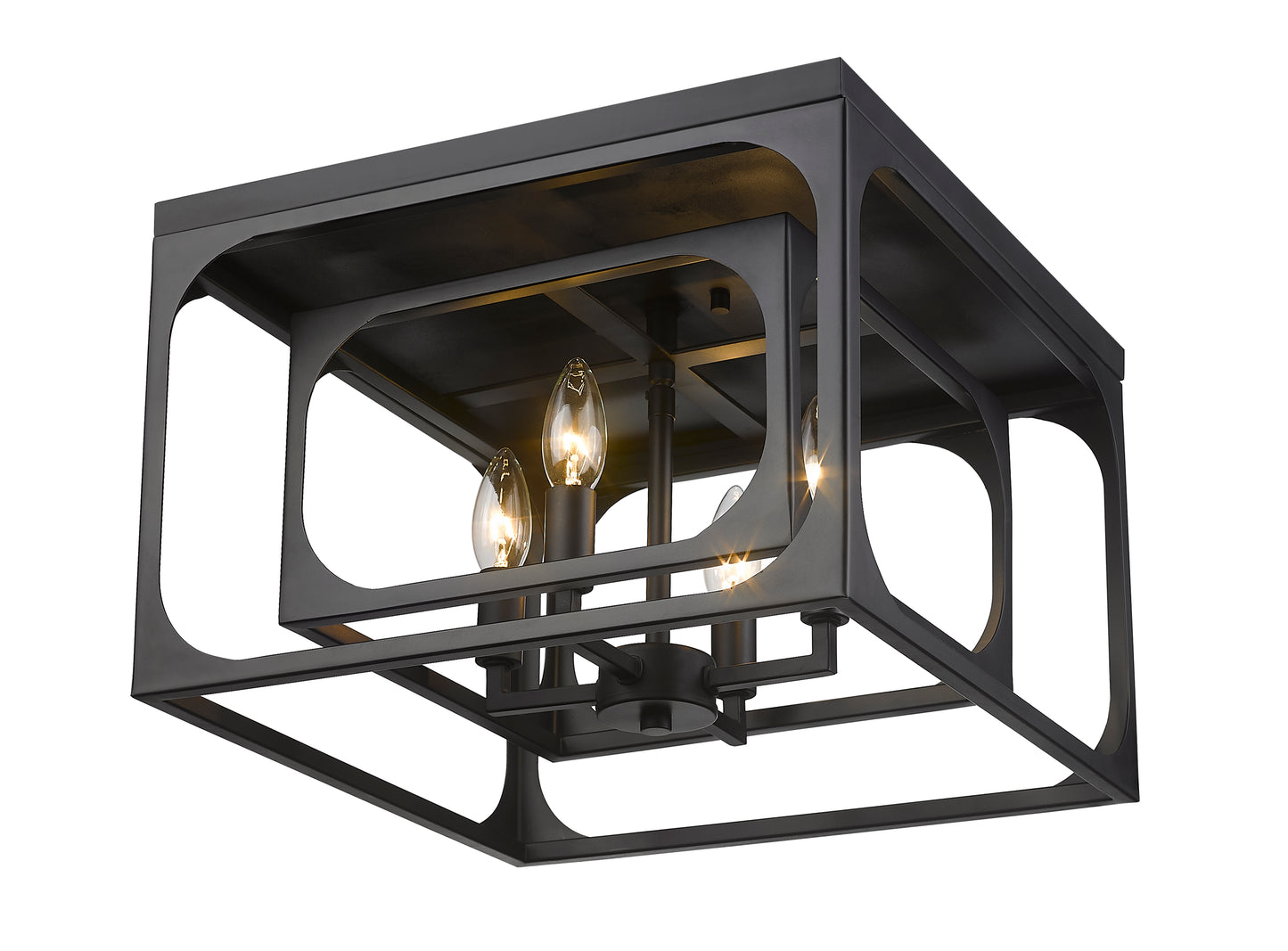 3038F-MB - Easton 4 Light Flush 15" Mount - Matte Black