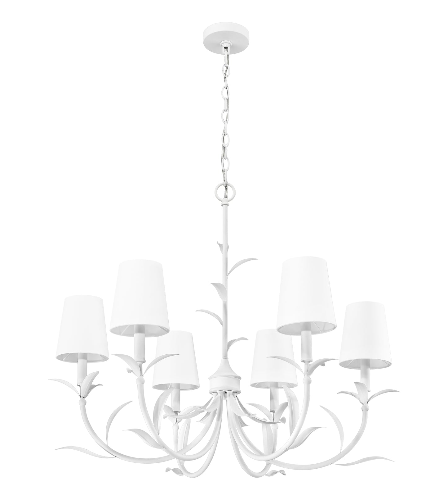 830-31TXWH - Aslin 6 Light 31" Chandelier - Textured White