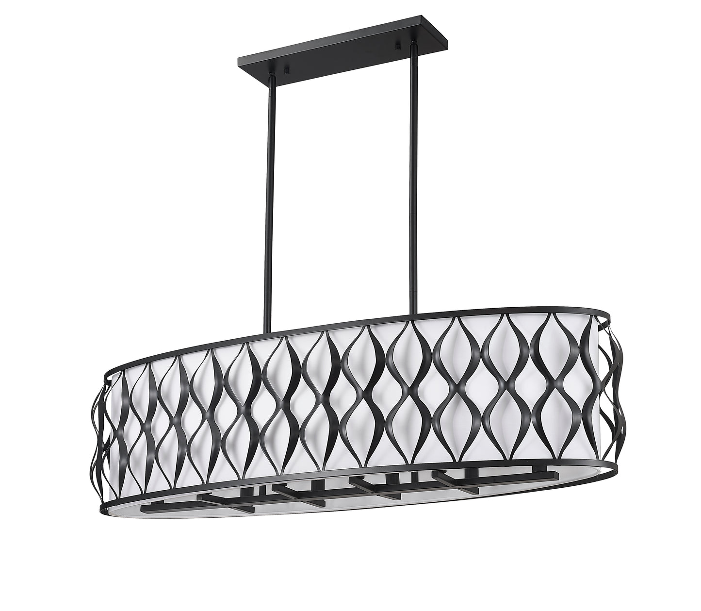 1948-42L-MB - Harden 10 Light Linear 43" Chandelier - Matte Black