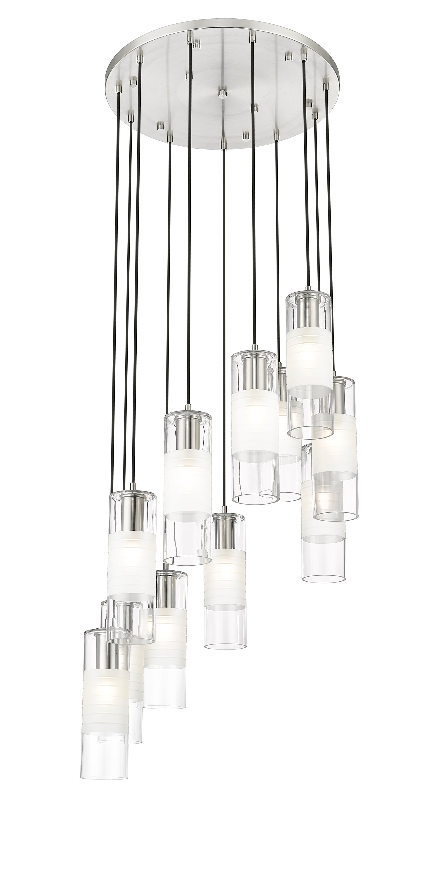 824P-11R-BN - Alton 11 Light 24" Chandelier - Brushed Nickel