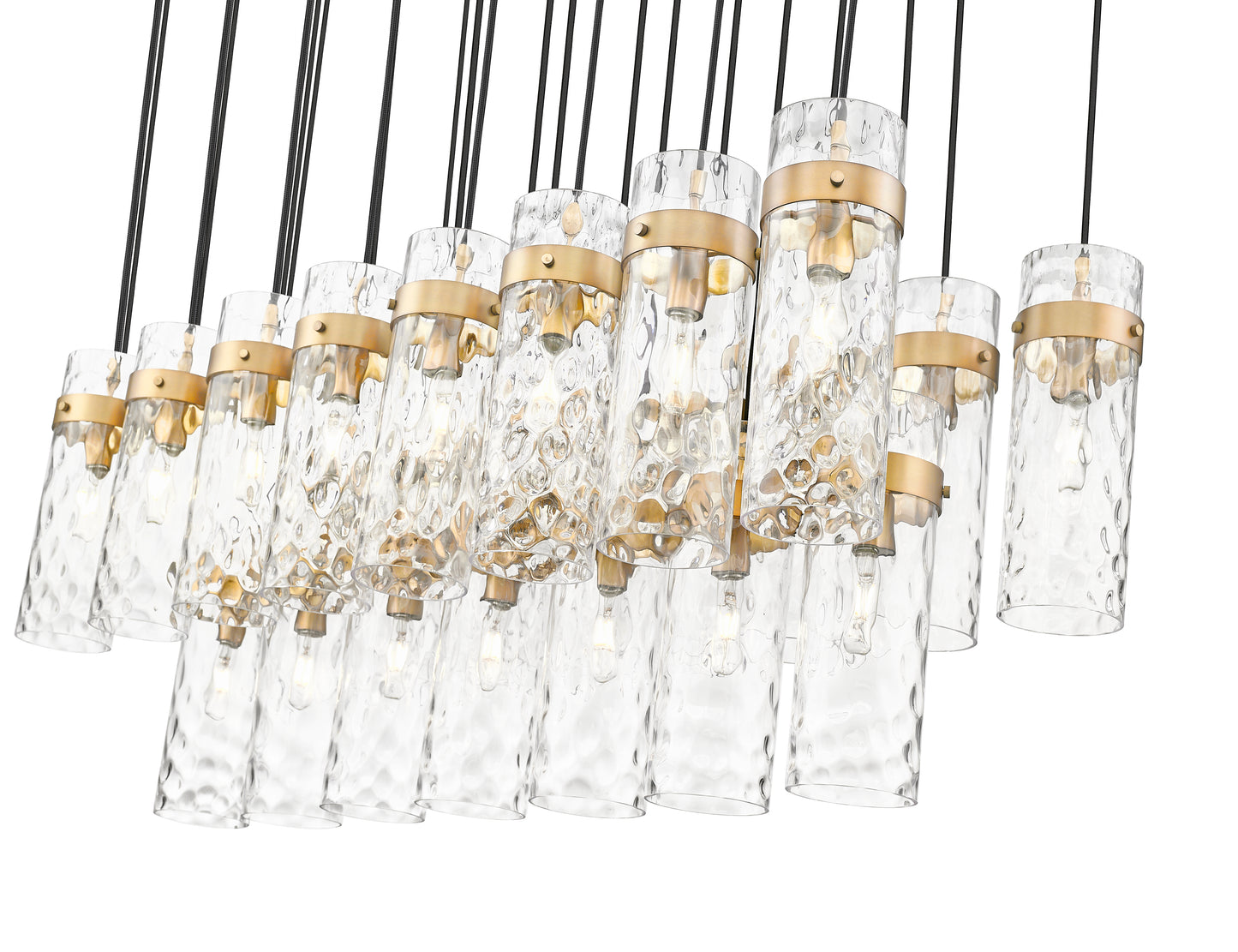 7002P5-23L-RB - Fontaine 23 Light Linear 54" Chandelier - Rubbed Brass