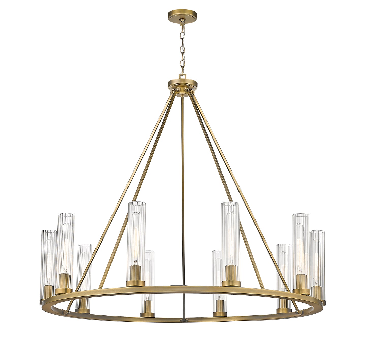 3031-10RB - Beau 10 Light 46" Chandelier - Rubbed Brass