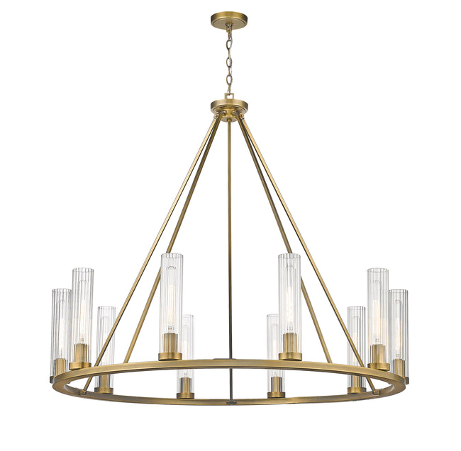 3031-10RB - Beau 10 Light 46" Chandelier - Rubbed Brass