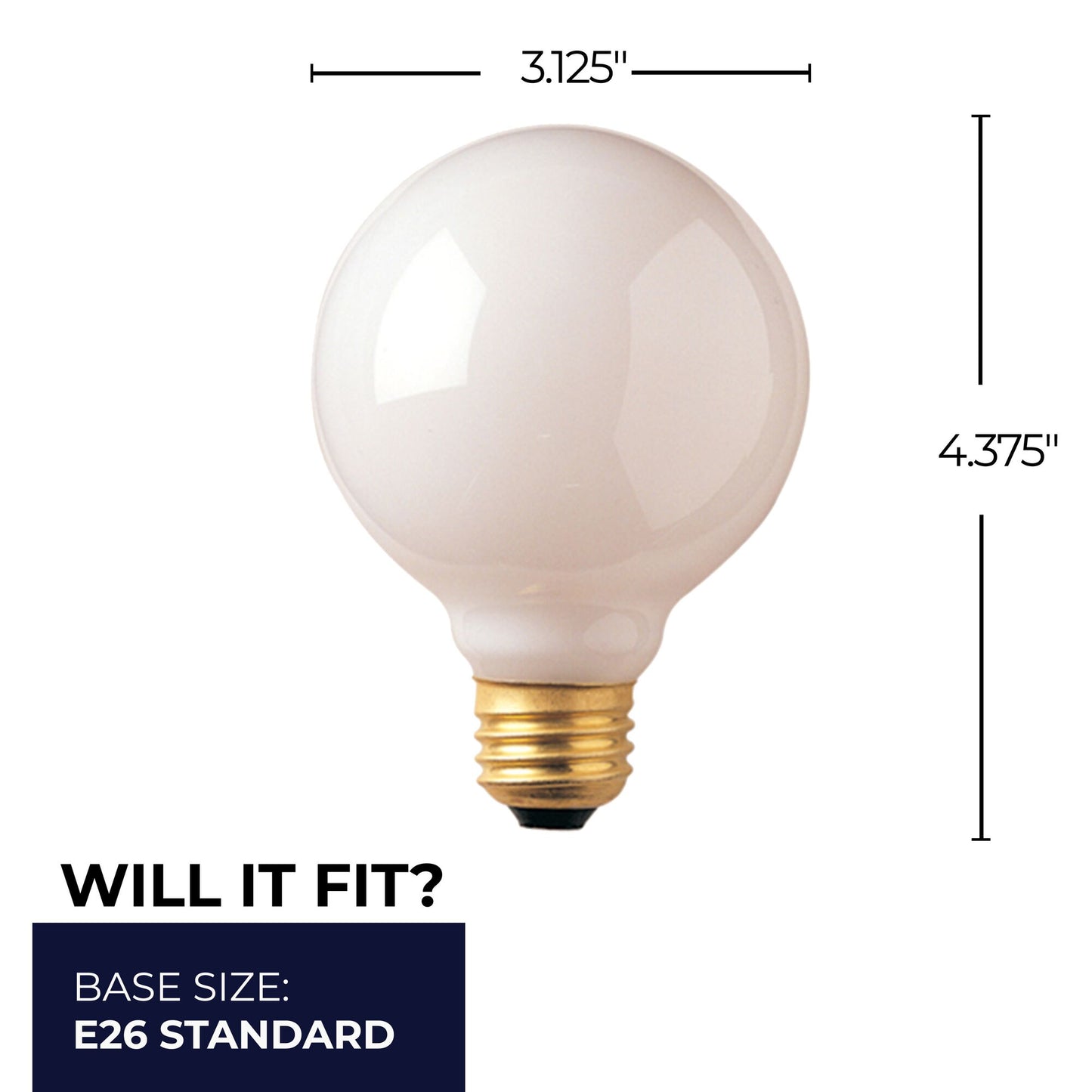 393004 - Dimmable White G25 Incandescent Light Bulb - 40 Watt - 2700K - 24 Pack