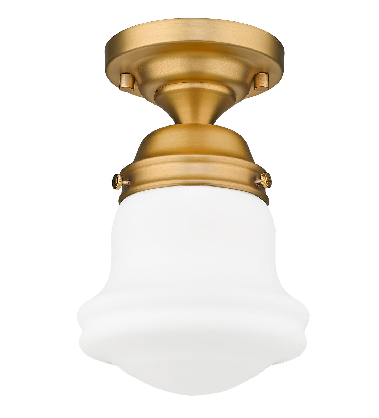 735F1-HBR - Vaughn 1 Light Flush 6" Mount - Heritage Brass
