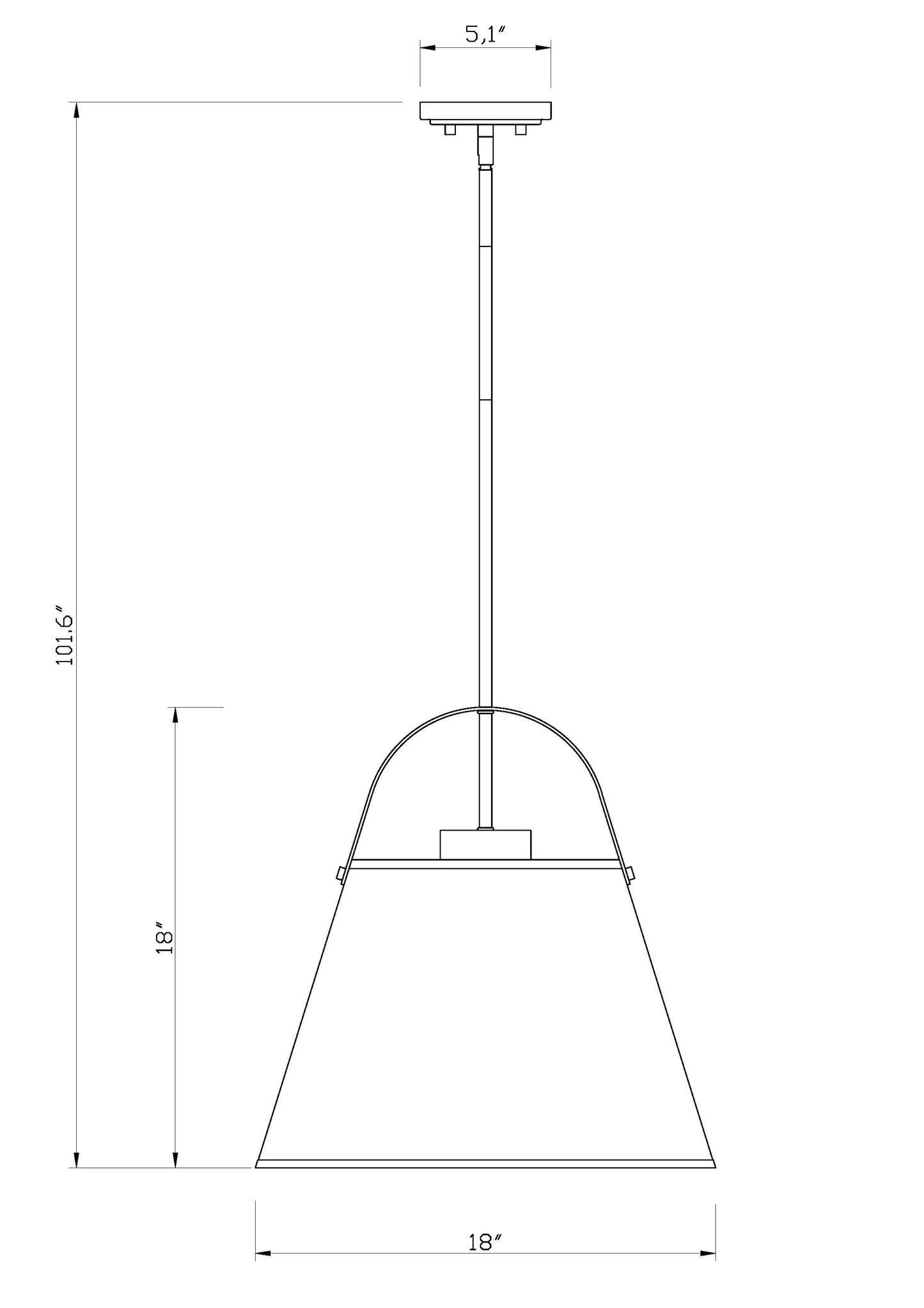 743P18-HBR - Z-Studio 1 Light 18" Pendant - Heritage Brass