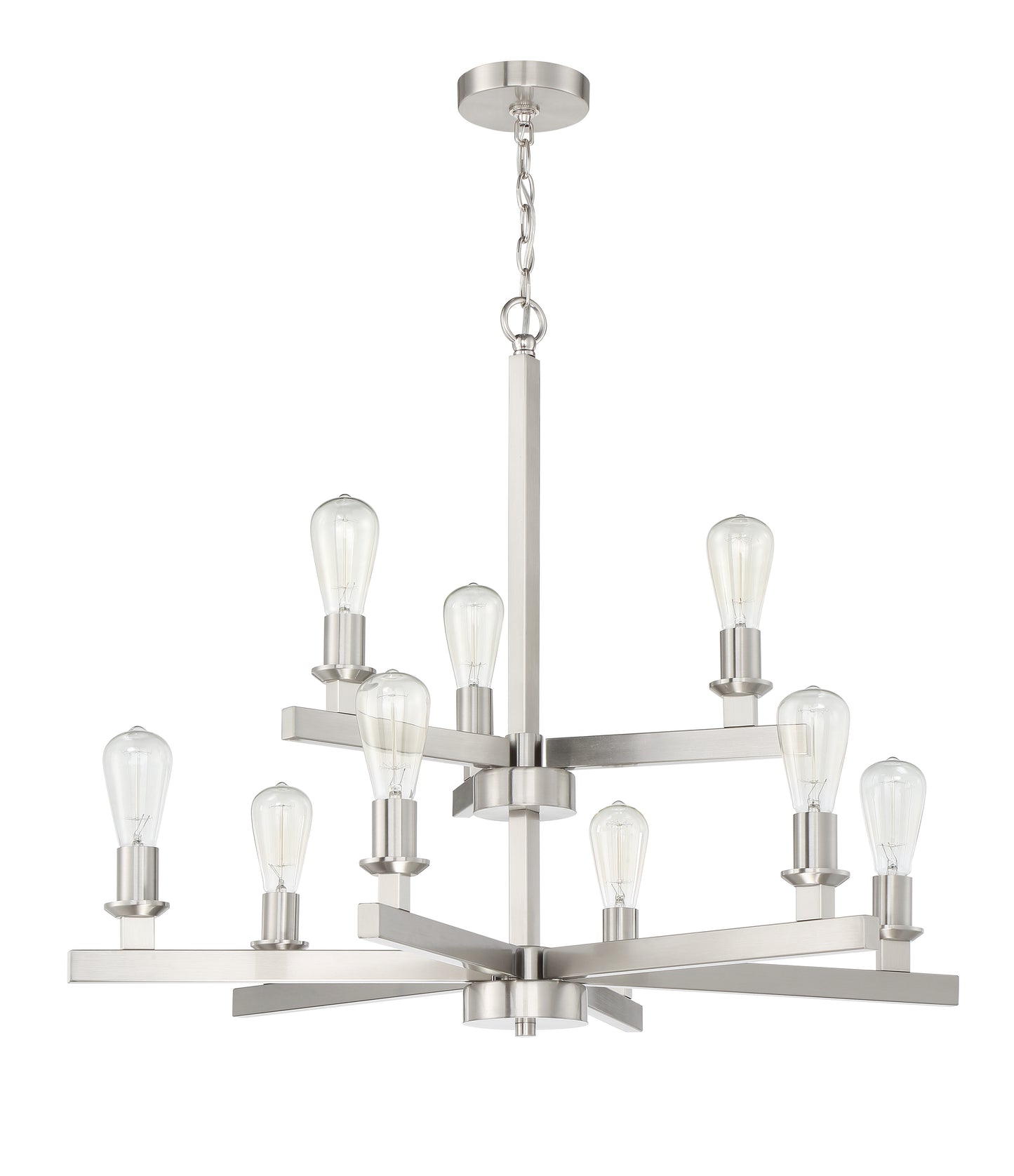53129-BNK - Chicago 9 Light 34" Wide Chandelier - Brushed Nickel