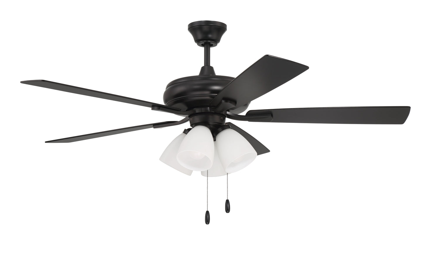 ECF114FB5-FBGW - Eos Frost 4 Light 52" 5 Blade Ceiling Fan with Light Kit - Flat Black