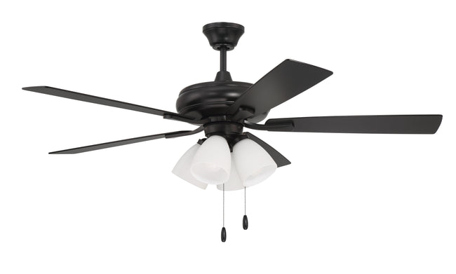 ECF114FB5-FBGW - Eos Frost 4 Light 52" 5 Blade Ceiling Fan with Light Kit - Flat Black