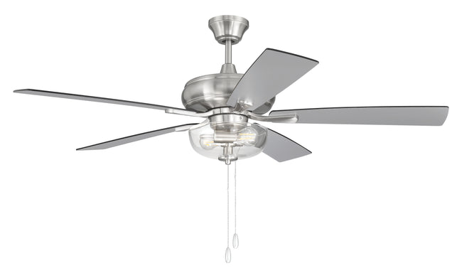 ECF201BNK5-BNGW - EOS 2 Light Clear Bowl 52" Ceiling Fan 52" 5 Blade Ceiling Fan with Light Kit - Brushed Nickel