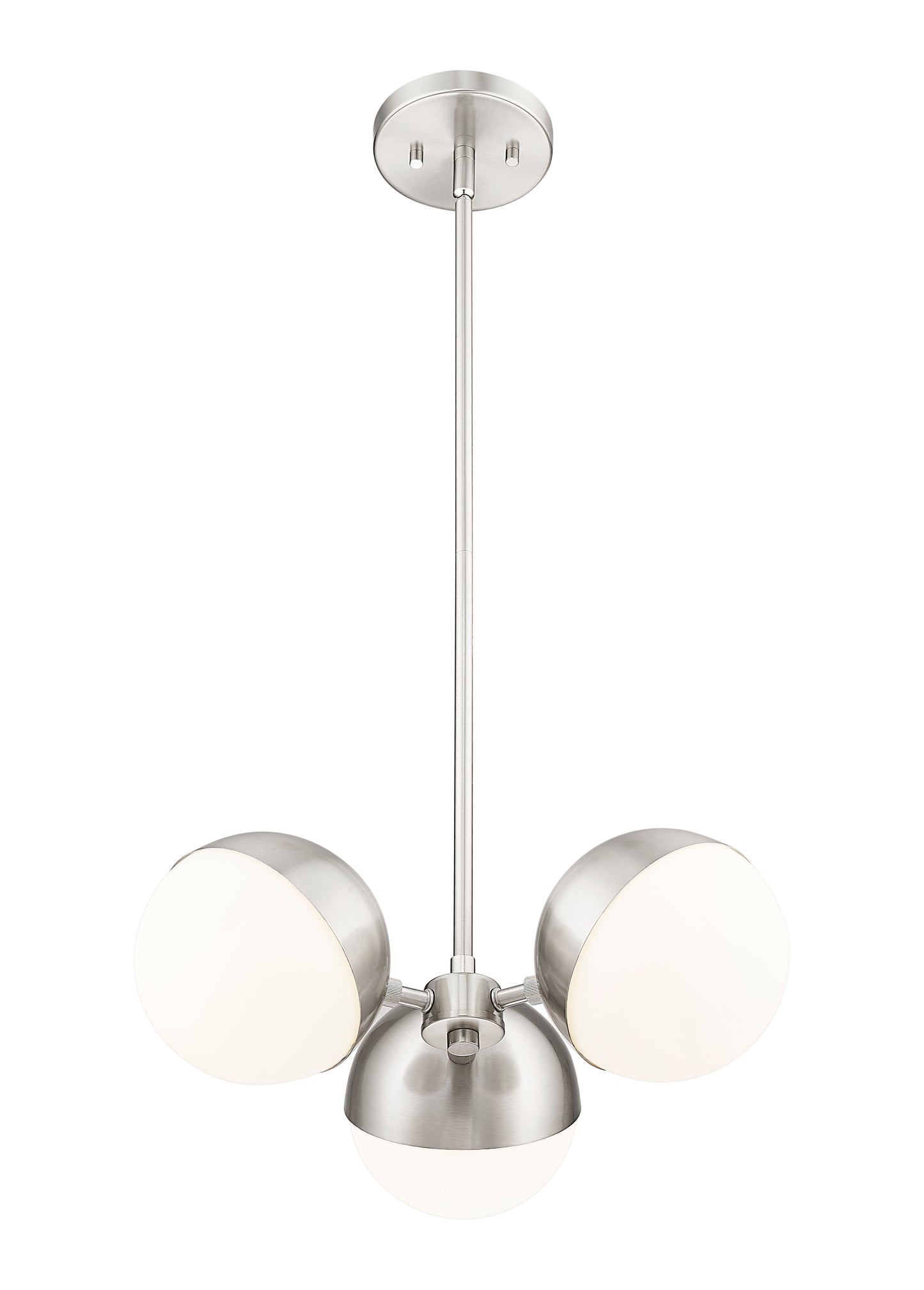 7517-3BN - Realm Sphere 3 Light 17" Chandelier - Brushed Nickel
