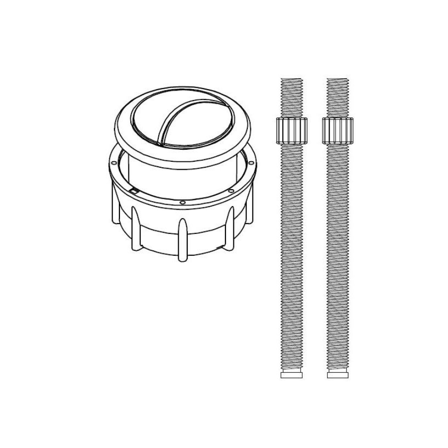 THU842#BN-A - Flush Push Button Assembly with Rods for Two-Piece Aquia IV Toilets - Brushed Nickel