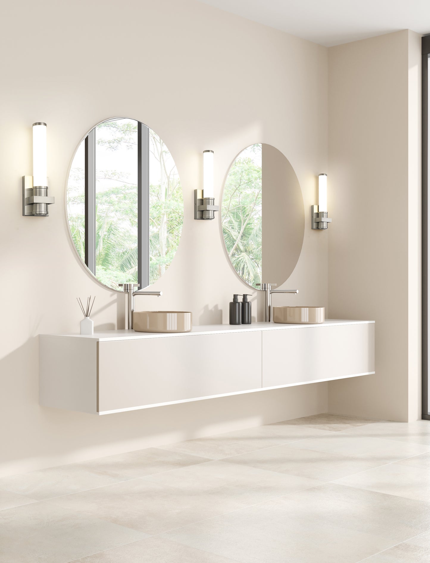 1019-1S-BN-LED - Idris 1 Light Wall 16" Sconce - Brushed Nickel