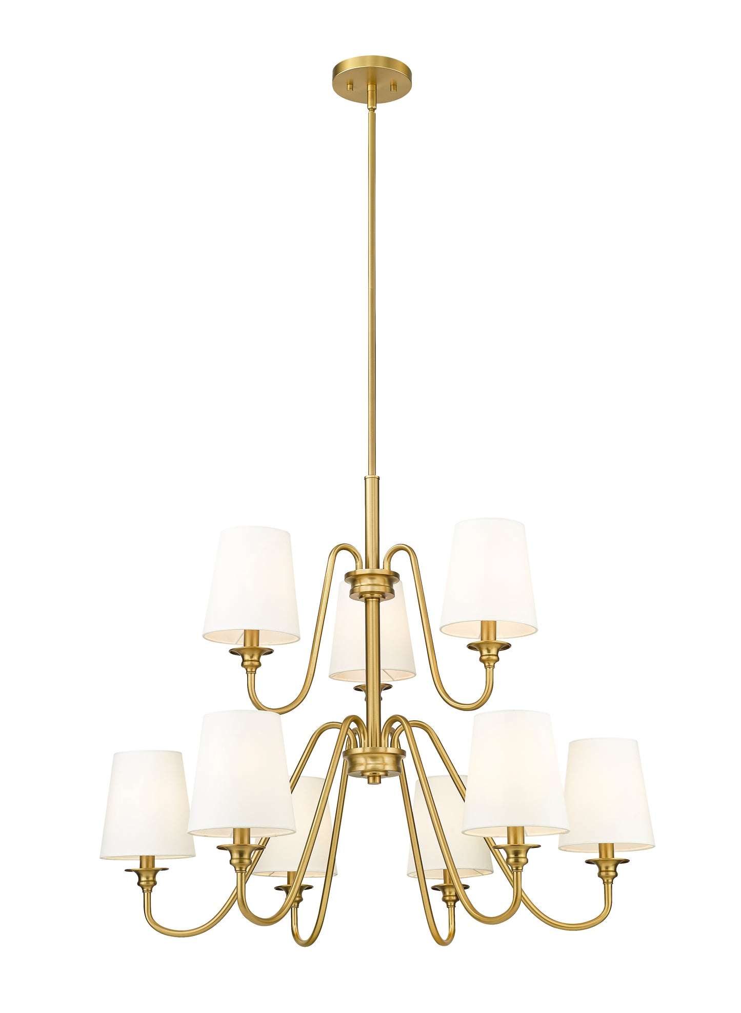 7509-9-32MGLD - Gianna 9 Light 32" Chandelier - Modern Gold