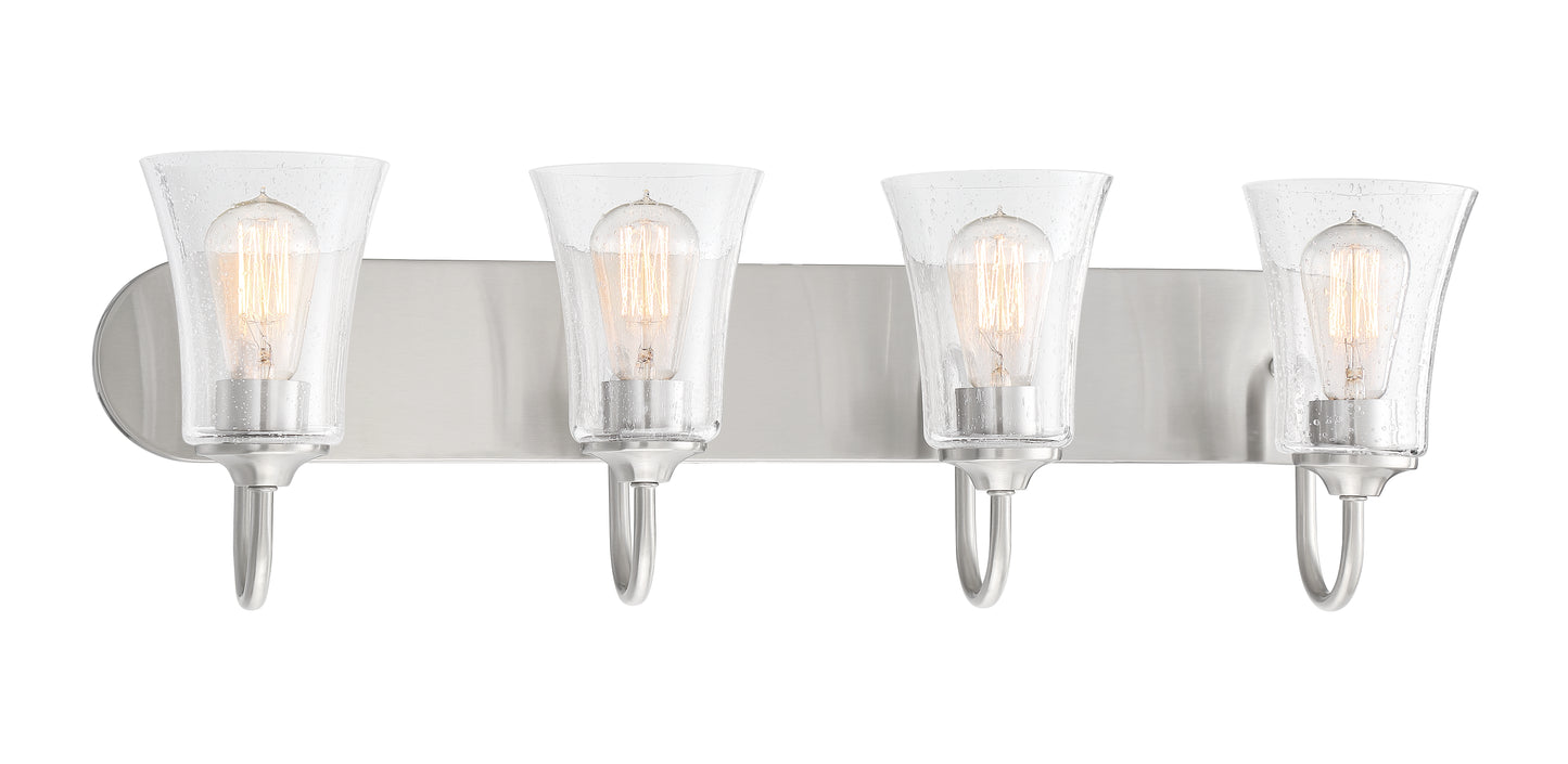 50404-BNK - Gwyneth 4 Light 30" Wide Vanity Light - Brushed Nickel