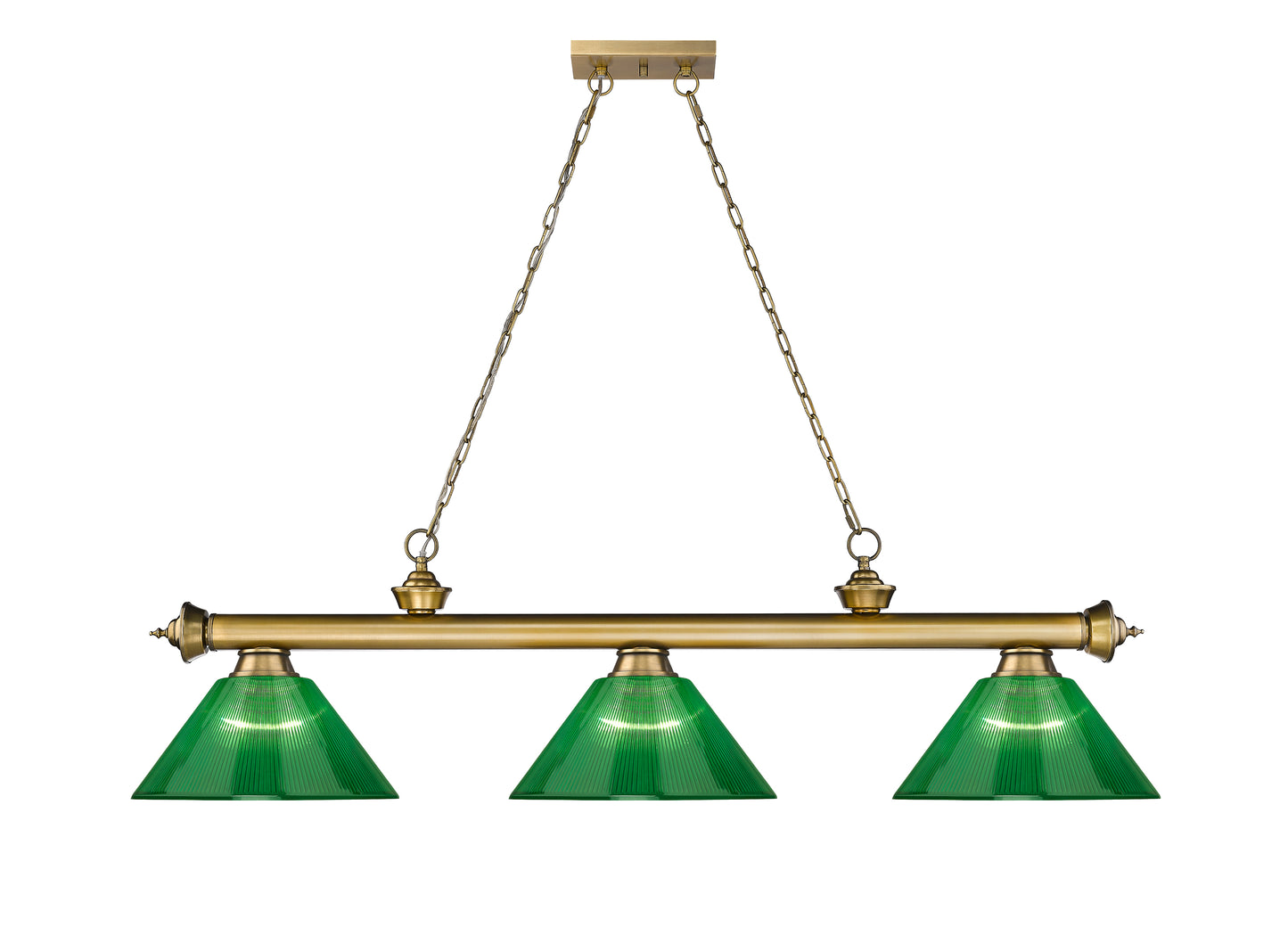 2306-3RB-ARG - Cordon 3 Light 57" Billiard - Rubbed Brass
