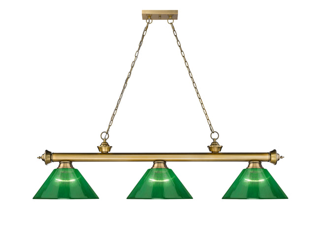 2306-3RB-ARG - Cordon 3 Light 57" Billiard - Rubbed Brass