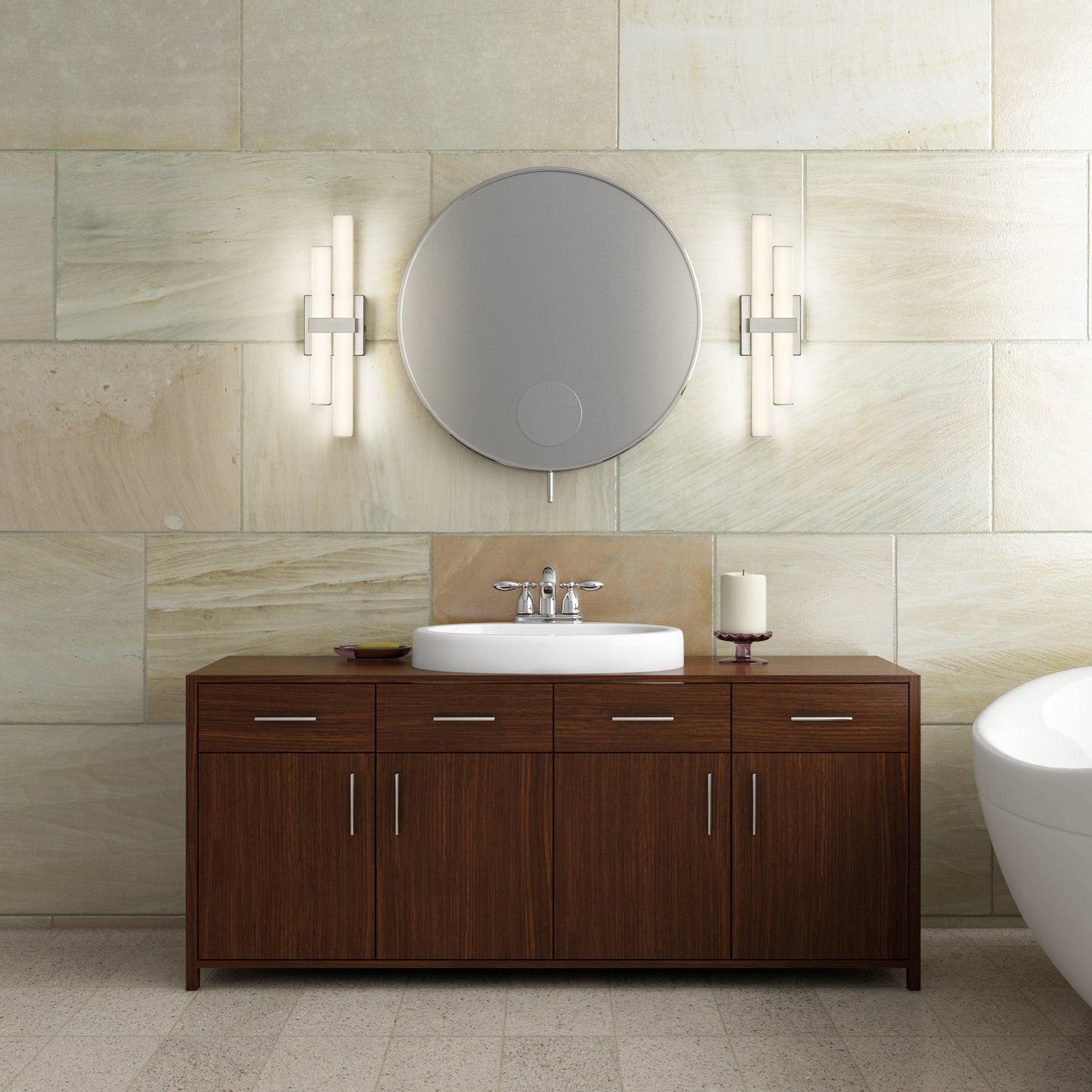 1008-18W-BN-LED - Zane 2 Light 18" Vanity - Brushed Nickel