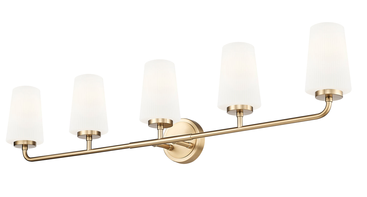 7005-5V-MGLD - Montford 5 Light 40" Vanity - Modern Gold