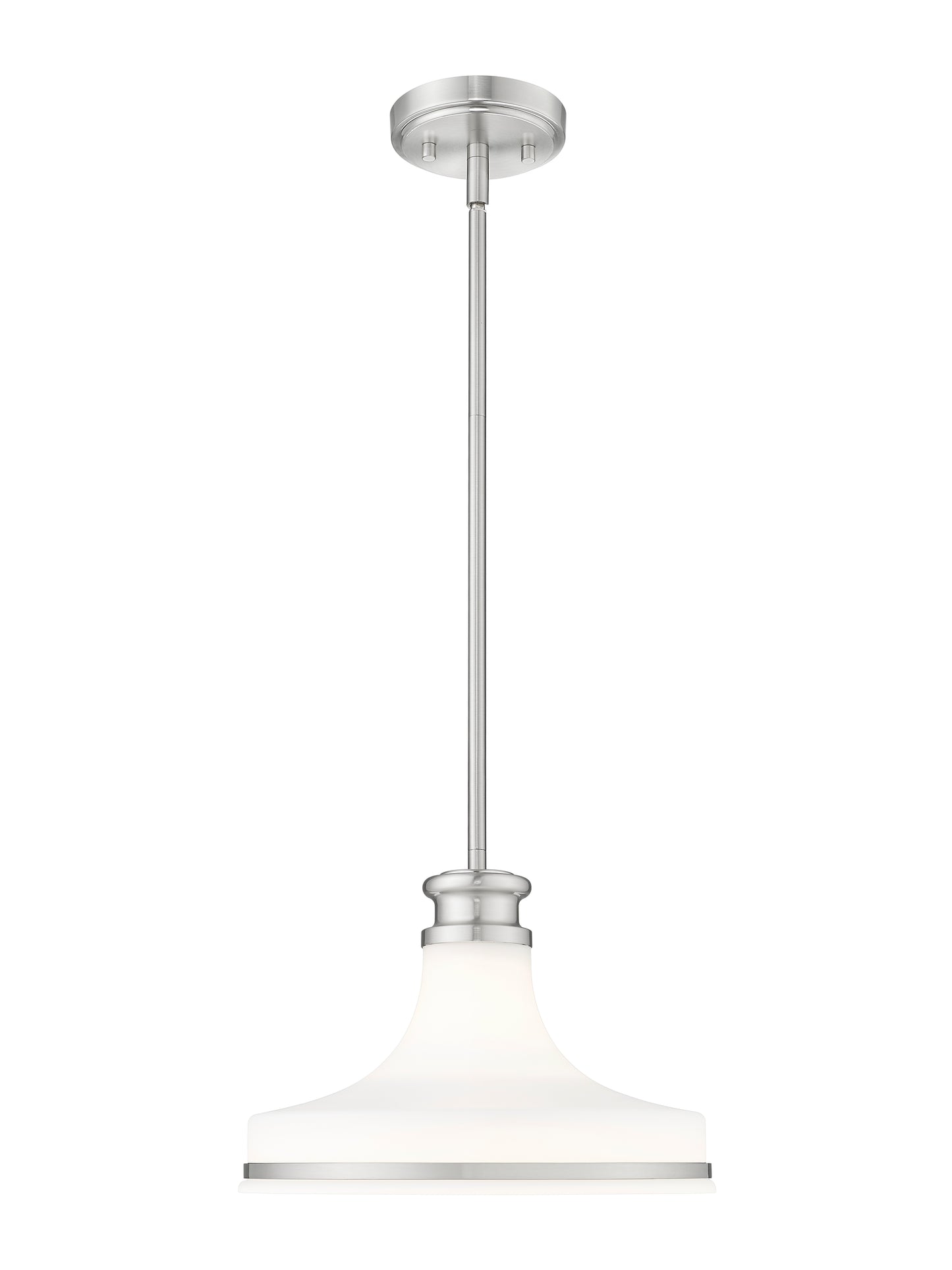 831P12-BN - Reznor 1 Light 12" Pendant - Brushed Nickel