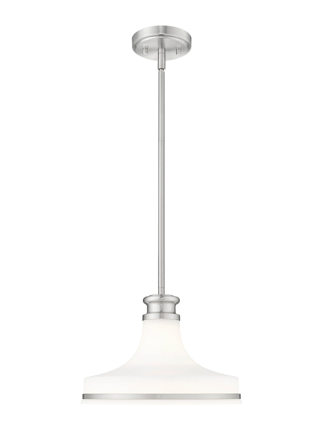 831P12-BN - Reznor 1 Light 12" Pendant - Brushed Nickel