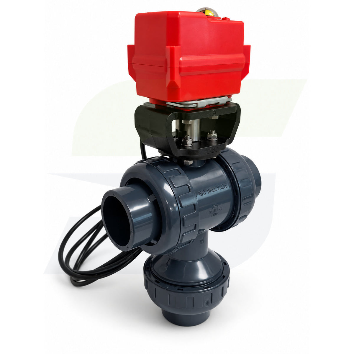 251060015 - 1-1/2" Type 23 PVC 3-Way Ball Valve - Smart Fail-Safe Actuated, EPDM