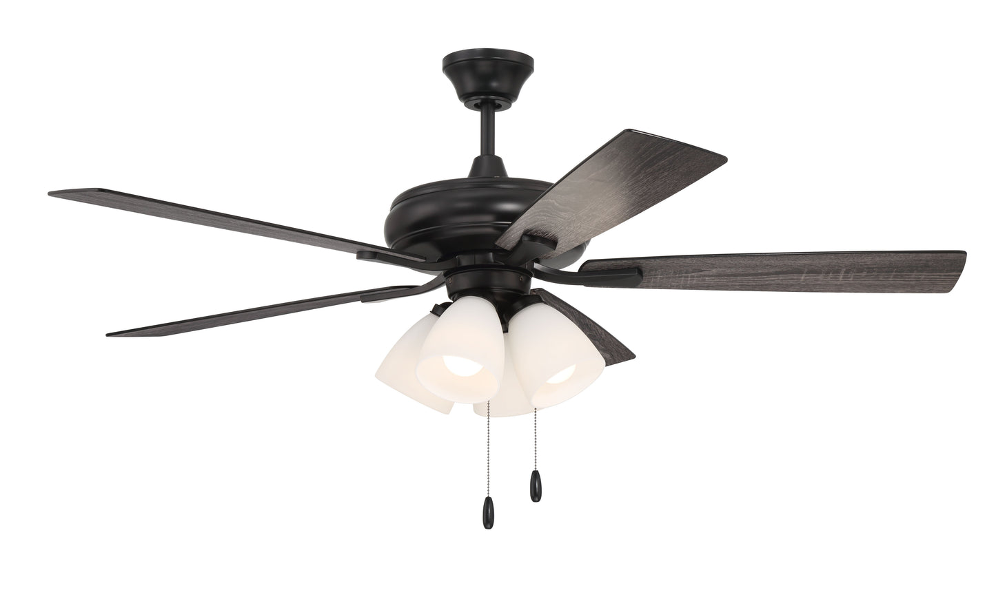ECF114FB5-FBGW - Eos Frost 4 Light 52" 5 Blade Ceiling Fan with Light Kit - Flat Black